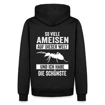 Ameisen Ameise - Männer Premium Bio Hoodie - Schwarz - Hinten - Nico (187cm)