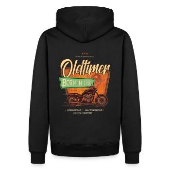 Oldtimer Motorcycle born 1981 Birthday Gift - Men’s Premium Organic Hoodie - black - Back - Nico (187cm)