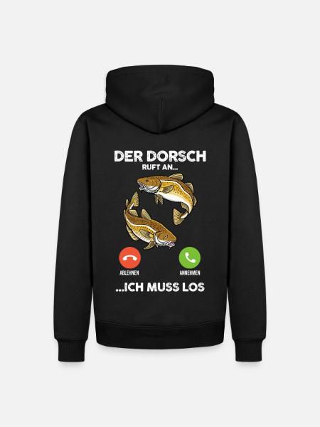 Angeln Angler Dorsch Fischer - Männer Premium Bio Hoodie - Schwarz