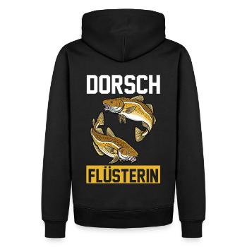 Angeln Anglerin Dorsch Fischer - Männer Premium Bio Hoodie - Schwarz - Hinten - Nico (187cm)