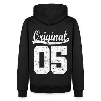 2005 geboren Geschenk - Männer Premium Bio Hoodie - Schwarz - Hinten - Nico (187cm)