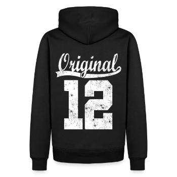 Chemise d’anniversaire Born 2012 - Sweat à capuche Premium bio Homme - noir - Dos - Nico (187cm)