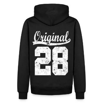 Original de 28 - Sweat à capuche Premium bio Homme - noir - Dos - Nico (187cm)