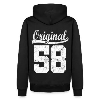 Original de 58 - Sweat à capuche Premium bio Homme - noir - Dos - Nico (187cm)