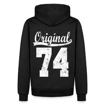 74 nés Gift - Sweat à capuche Premium bio Homme - noir - Dos - Nico (187cm)