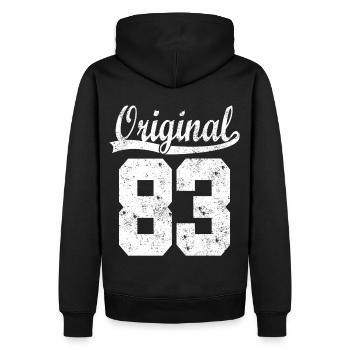83 nés Gift - Sweat à capuche Premium bio Homme - noir - Dos - Nico (187cm)