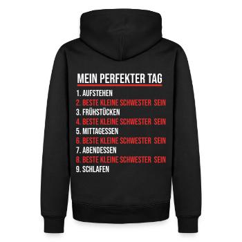Schwestern Geschwister Schwester - Männer Premium Bio Hoodie - Schwarz - Hinten - Nico (187cm)