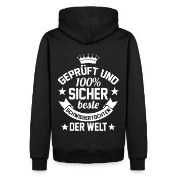 Schwiegertochter - Männer Premium Bio Hoodie - Schwarz - Hinten - Nico (187cm)