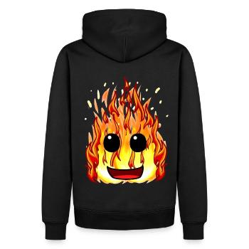 Feu Chaleur Flammes Inferno Face Incendie Professions - Sweat à capuche Premium bio Homme - noir - Dos - Nico (187cm)