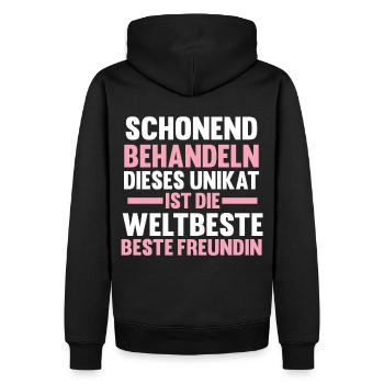 Beste Freundin - Männer Premium Bio Hoodie - Schwarz - Hinten - Nico (187cm)