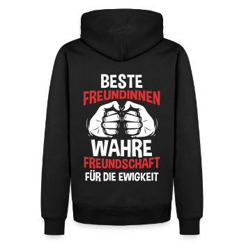 Beste Freundin - Männer Premium Bio Hoodie - Schwarz - Hinten - Nico (187cm)