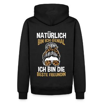 Beste Freundin - Männer Premium Bio Hoodie - Schwarz - Hinten - Nico (187cm)