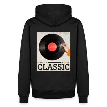 Je l’appelle un disque de musique rétro vinyle classique - Sweat à capuche Premium bio Homme - noir - Dos - Nico (187cm)