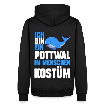 Pottwal - Männer Premium Bio Hoodie - Schwarz - Hinten - Nico (187cm)
