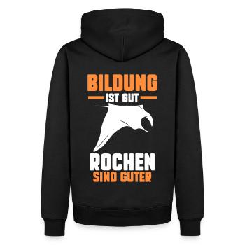 Rochen Mantarochen - Männer Premium Bio Hoodie - Schwarz - Hinten - Nico (187cm)
