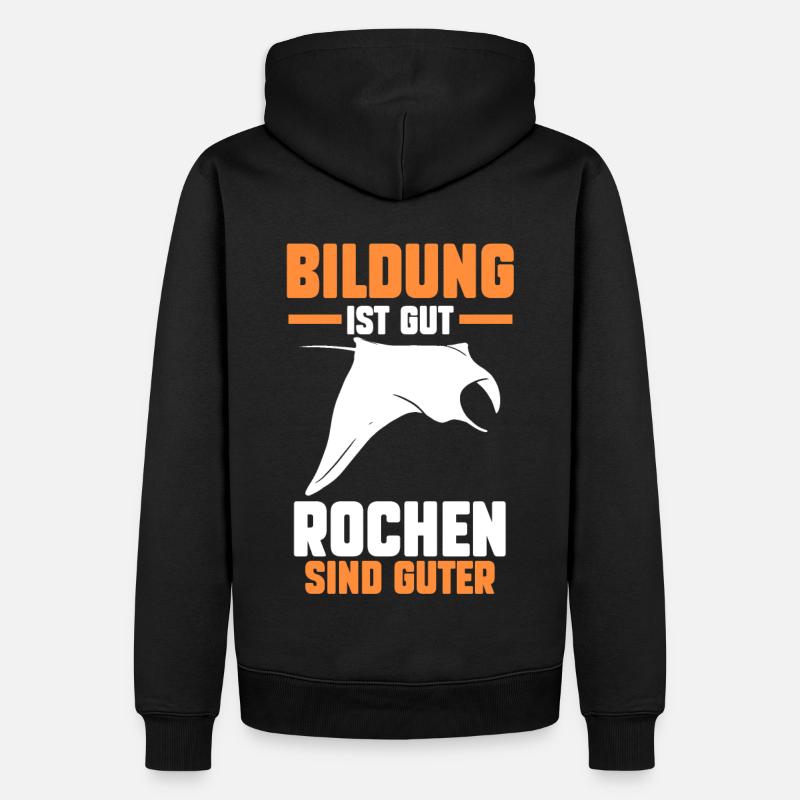 Rochen Mantarochen - Männer Premium Bio Hoodie - Schwarz