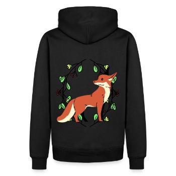 Frühling Wildnis Natur Fuchs Waldtiere Kind Füchse - Männer Premium Bio Hoodie - Schwarz - Hinten - Nico (187cm)