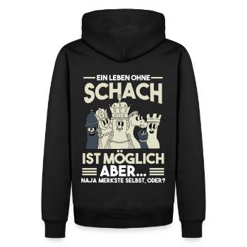 Schach - Männer Premium Bio Hoodie - Schwarz - Hinten - Nico (187cm)