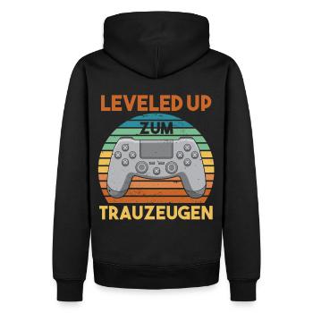 Zocket Gaming Gamer Hochzeit Trauzeuge - Männer Premium Bio Hoodie - Schwarz - Hinten - Nico (187cm)