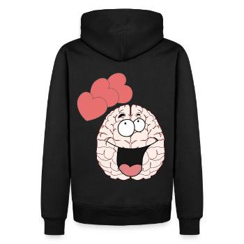 Cerveau Cerveau Sentiments Amour Partenariat Valentin - Sweat à capuche Premium bio Homme - noir - Dos - Nico (187cm)