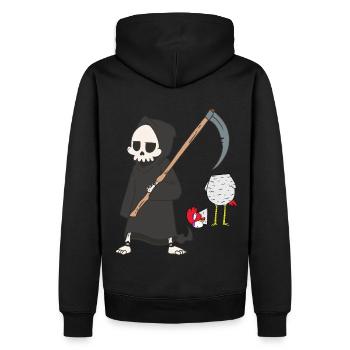 Death Grim Reaper Poulet Horreur Halloween Head Brutal - Sweat à capuche Premium bio Homme - noir - Dos - Nico (187cm)