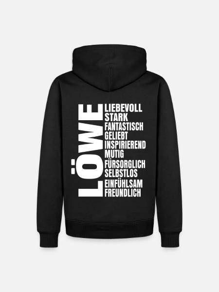 Sternzeichen Löwe - Männer Premium Bio Hoodie - Schwarz