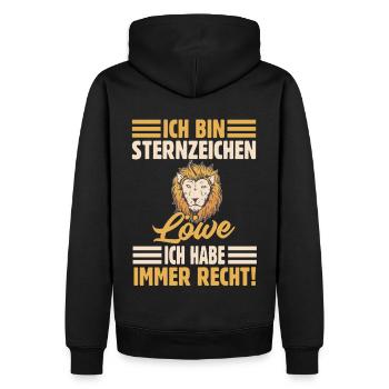 Sternzeichen Löwe - Männer Premium Bio Hoodie - Schwarz - Hinten - Nico (187cm)