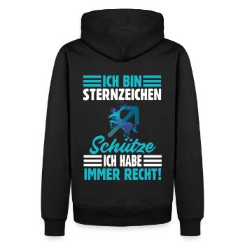 Sternzeichen Schütze - Männer Premium Bio Hoodie - Schwarz - Hinten - Nico (187cm)