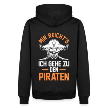 Pirat Piraten - Männer Premium Bio Hoodie - Schwarz - Hinten - Nico (187cm)