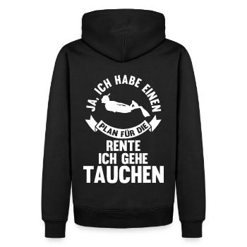 Tauchen Rente Ruhestand Taucher Tauchlehrer - Männer Premium Bio Hoodie - Schwarz - Hinten - Nico (187cm)