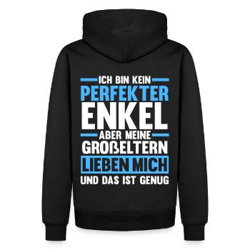 Enkel - Männer Premium Bio Hoodie - Schwarz - Hinten - Nico (187cm)