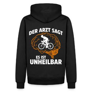 Der Arzt sagt es ist unheilbar Fahrrad - Männer Premium Bio Hoodie - Schwarz - Hinten - Nico (187cm)