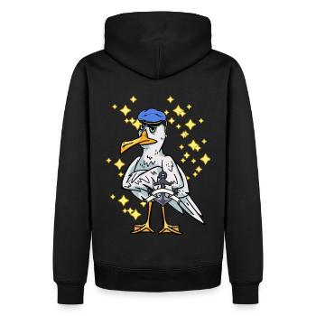 Seagull Sailor Sailor Maritim Anchor Ahoi Capitaine - Sweat à capuche Premium bio Homme - noir - Dos - Nico (187cm)