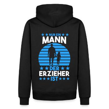 Kindergärtner Erzieher - Männer Premium Bio Hoodie - Schwarz - Hinten - Nico (187cm)