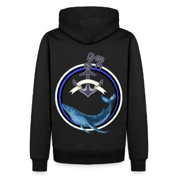 Mammifère marin Poisson Baleine Poisson Ancre maritime - Sweat à capuche Premium bio Homme - noir - Dos - Nico (187cm)