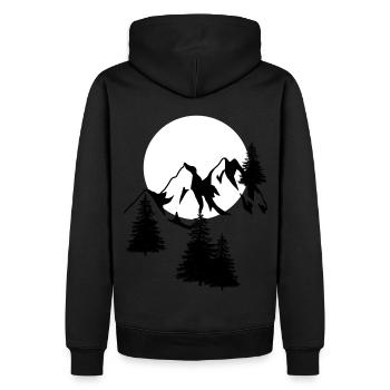 Amoureux de la nature Montagnes Alpes Tyrol Tyrol du Sud Alm - Sweat à capuche Premium bio Homme - noir - Dos - Nico (187cm)