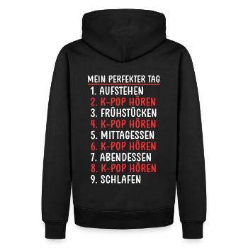K-pop - Männer Premium Bio Hoodie - Schwarz - Hinten - Nico (187cm)