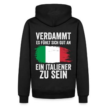 Italia Italien Italiener Italienisches - Männer Premium Bio Hoodie - Schwarz - Hinten - Nico (187cm)