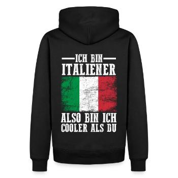 Italia Italien Italiener Italienisches - Männer Premium Bio Hoodie - Schwarz - Hinten - Nico (187cm)