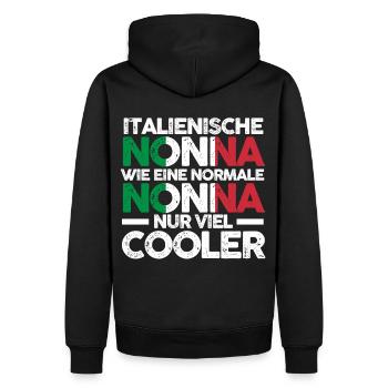 Italia Nonna Italienische Oma Italien - Männer Premium Bio Hoodie - Schwarz - Hinten - Nico (187cm)