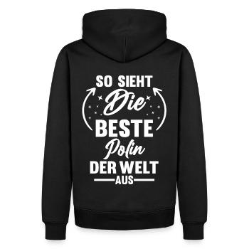 Polska Polen Polin Polnisches - Männer Premium Bio Hoodie - Schwarz - Hinten - Nico (187cm)