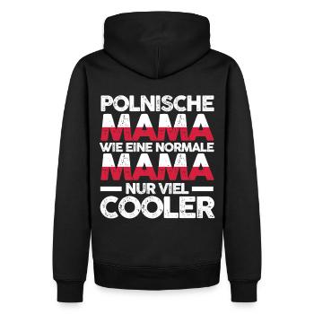 Polin Polenische Mama Polen Mutter Polska - Männer Premium Bio Hoodie - Schwarz - Hinten - Nico (187cm)