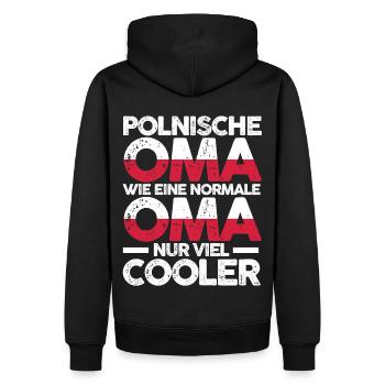 Polska Polin Polenische Oma Polen - Männer Premium Bio Hoodie - Schwarz - Hinten - Nico (187cm)