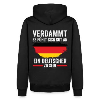 Deutschland Deutscher Deutsches - Männer Premium Bio Hoodie - Schwarz - Hinten - Nico (187cm)