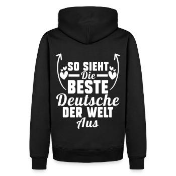 Deutschland Deutsche Deutsches - Männer Premium Bio Hoodie - Schwarz - Hinten - Nico (187cm)