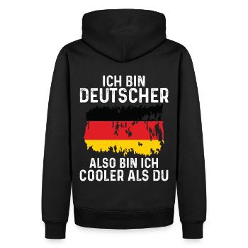 Deutschland Deutscher Deutsches - Männer Premium Bio Hoodie - Schwarz - Hinten - Nico (187cm)