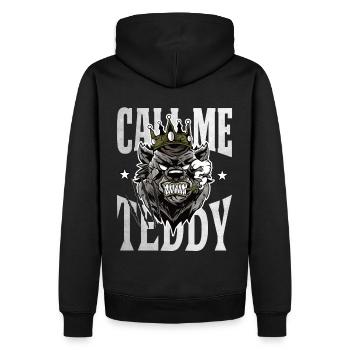 Appelez-moi teddy Bear King Gift - Sweat à capuche Premium bio Homme - noir - Dos - Nico (187cm)