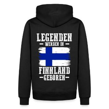 Finnland Finne Finnisches - Männer Premium Bio Hoodie - Schwarz - Hinten - Nico (187cm)