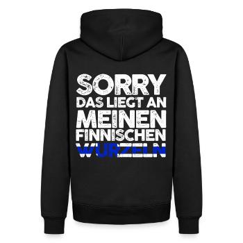 Finnlandische Wurzeln Finne Finnland - Männer Premium Bio Hoodie - Schwarz - Hinten - Nico (187cm)