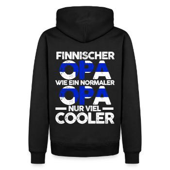 Finnlandischer Opa Finne Finnland - Männer Premium Bio Hoodie - Schwarz - Hinten - Nico (187cm)